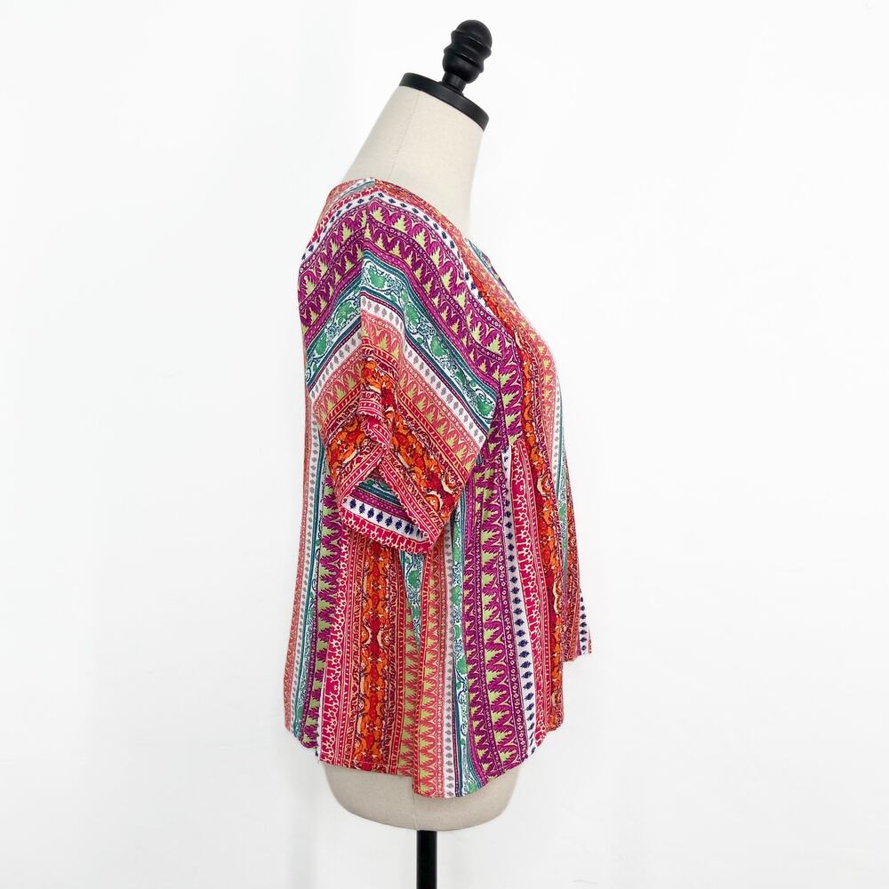 Anthropologie Maeve Milla Top Multicolor Striped Boxy Flowy Boho Beach Size XS - Picture 4 of 8